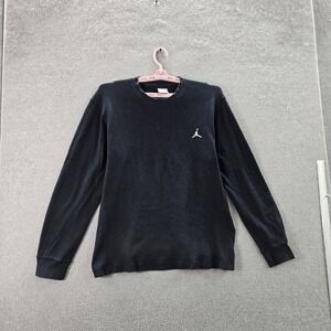 Jordan Men Sweatshirt XL Black Brooklyn Embroidered Jumpman Logo Thermal Knit